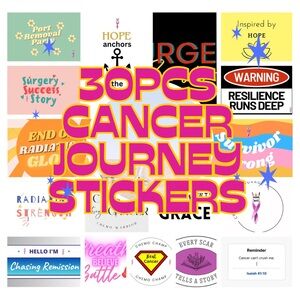 Cancer Journey Sticker Book + Cancer Ribbon 3” Sticker